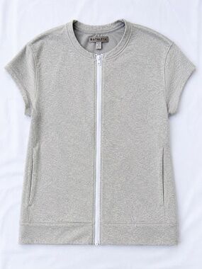 Athleta Gray Fleece Tunic Sweatshirt Back Zip Large